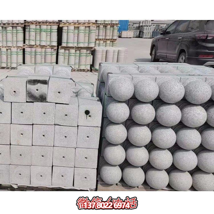 天然花崗巖雕刻擋車石球?qū)W校廣場(chǎng)門口擺件