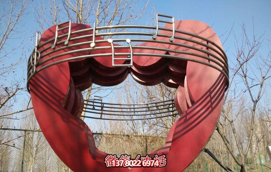 戶外廣場玻璃鋼音符愛心雕塑 戶外廣場玻璃鋼音符愛心雕塑