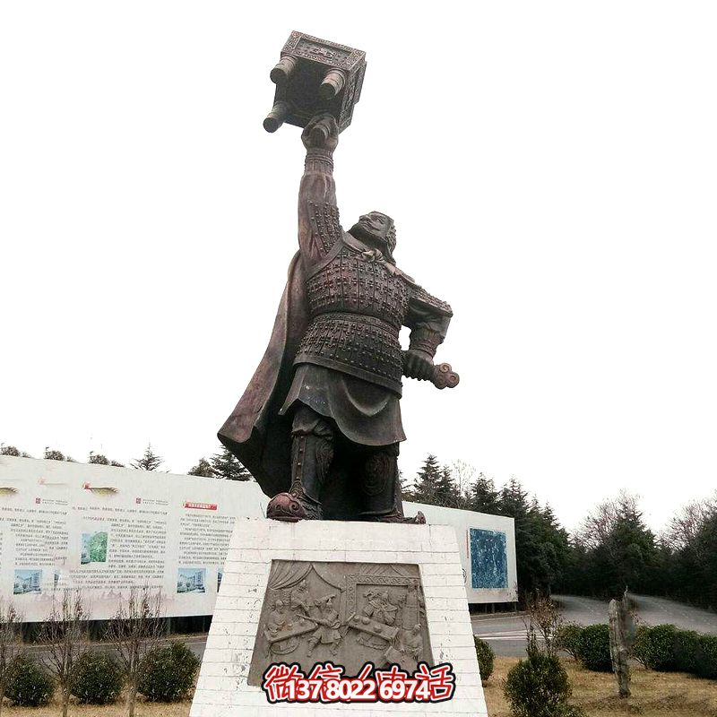 戶外景區(qū)創(chuàng)意銅雕戰(zhàn)士手拿鼎雕塑 戶外景區(qū)創(chuàng)意銅雕戰(zhàn)士手拿鼎雕塑