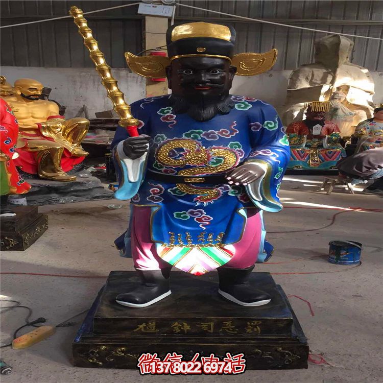 寺廟玻璃鋼彩繪人物景觀判官雕塑 寺廟玻璃鋼彩繪人物景觀判官雕塑