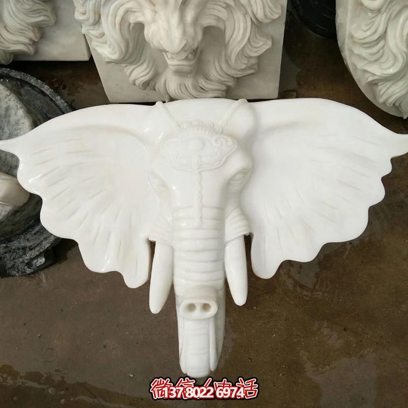 景區(qū)創(chuàng)意抽象大型漢白玉石雕頭像大象雕塑 景區(qū)創(chuàng)意抽象大型漢白玉石雕頭像大象雕塑