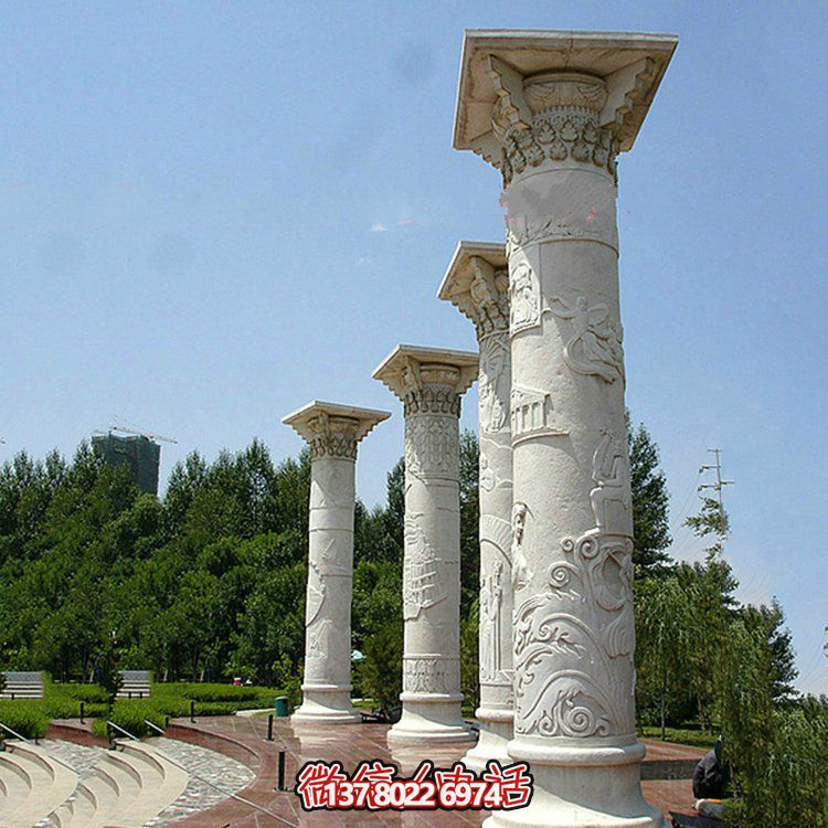 戶外廣場(chǎng)大型文化柱雕塑