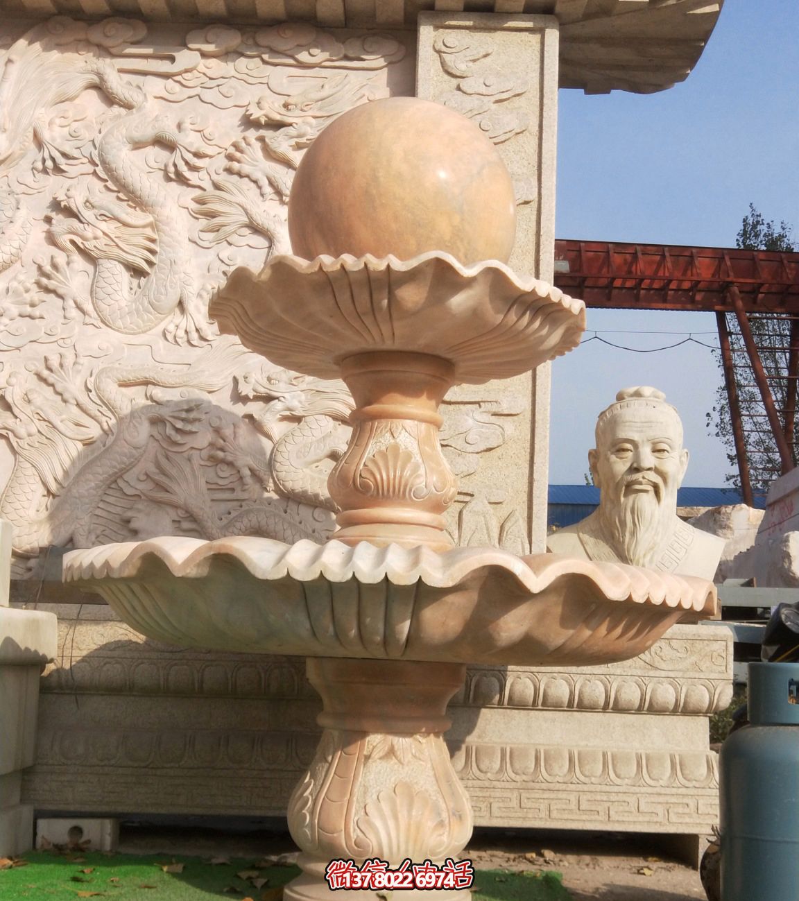 公園廣場晚霞紅石大風(fēng)水球噴泉雕塑 公園廣場晚霞紅石大風(fēng)水球噴泉雕塑