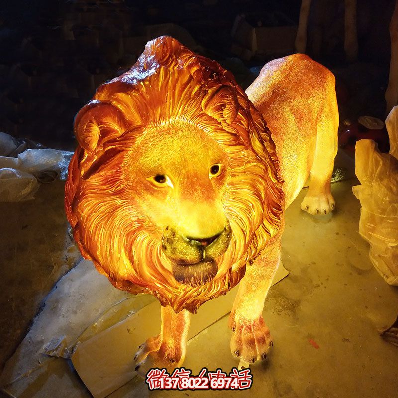 玻璃鋼照明發(fā)光夜晚戶外園林獅子雕塑 玻璃鋼照明發(fā)光夜晚戶外園林獅子雕塑