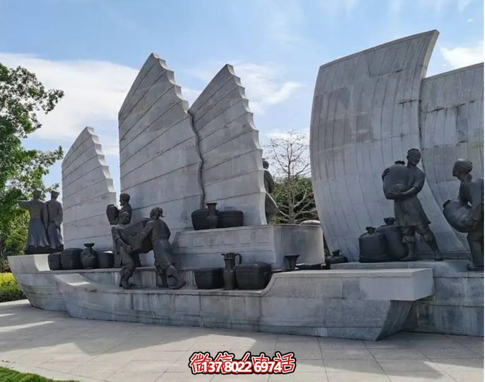 石材景觀雕塑--商船貿(mào)易 石材景觀雕塑--商船貿(mào)易