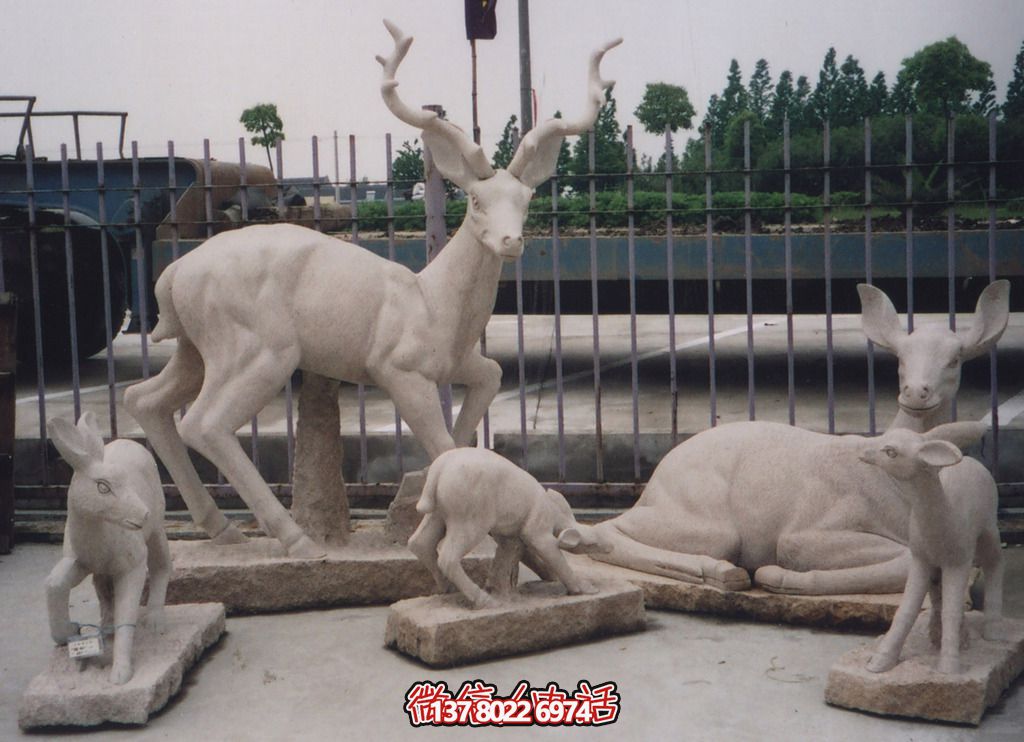 石材景觀動物雕塑——梅花鹿 石材景觀動物雕塑——梅花鹿