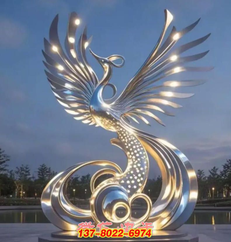 不銹鋼鳳凰景觀雕塑:金屬藝術與祥瑞意象的融合之作 不銹鋼鳳凰景觀雕塑:金屬藝術與祥瑞意象的融合之作