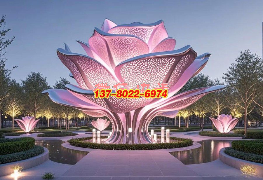 綻光粉蕊:不銹鋼花之景觀雕塑 綻光粉蕊:不銹鋼花之景觀雕塑