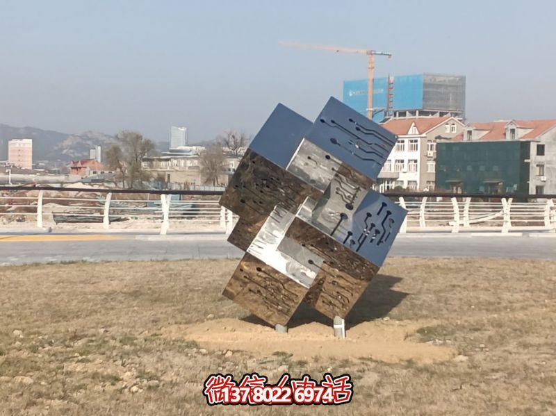 不銹鋼鏤空魔法立方體景觀白金 不銹鋼鏤空魔法立方體景觀白金